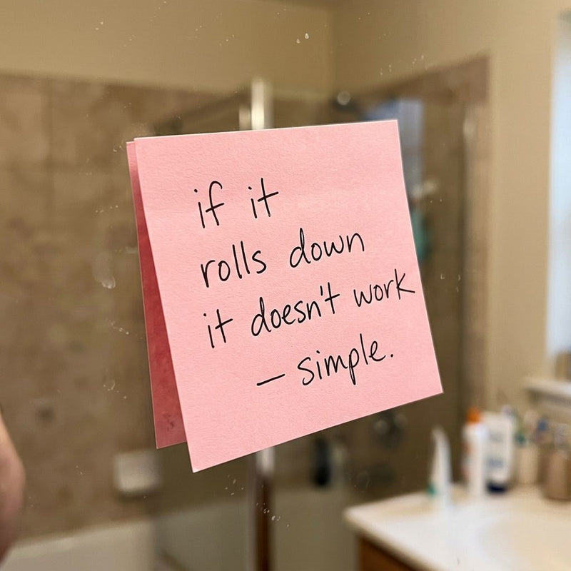It Stays Put. It Does Not Roll Down by Lunch